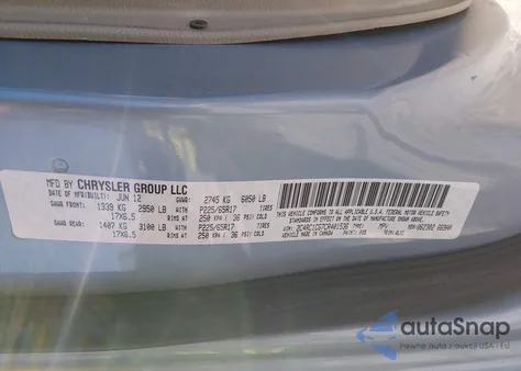 2012 Chrysler Town & Country Touring-L из США, поврежденный, VIN 2C4RC1CG7CR401536